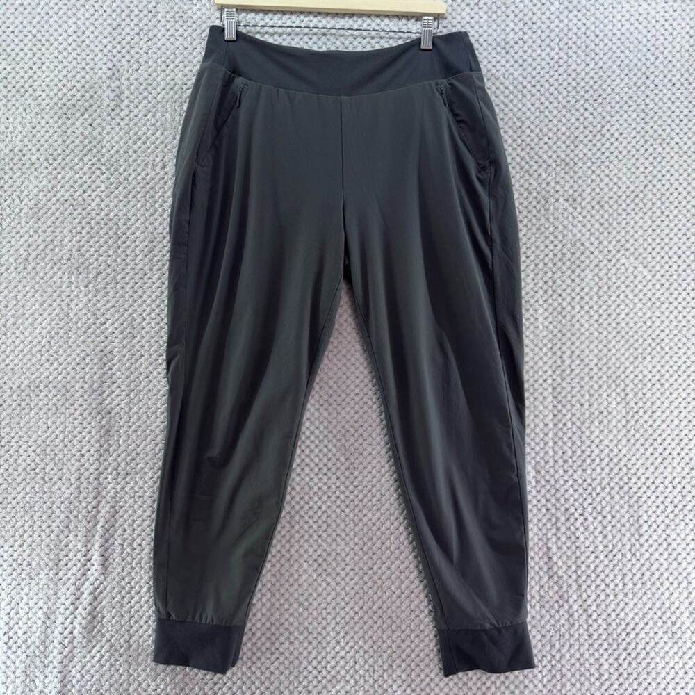 Athleta Pants Womens 14 Gray PullOn Jogger Fully Lined Zip Pocket Workout Run
